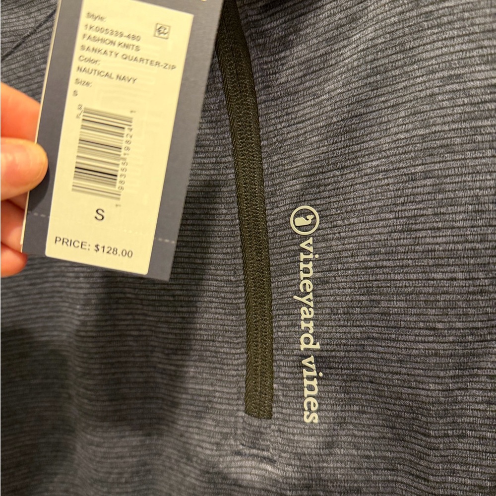 Vineyard Vines Navy Striped Quarter-Zip